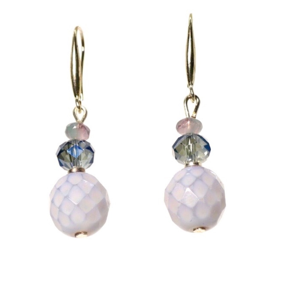 Lavender Faceted Orb Earrings